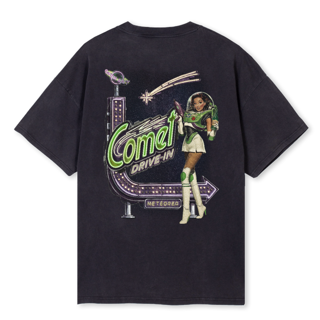 COMETBLACK Vintage Black Oversized Tee.