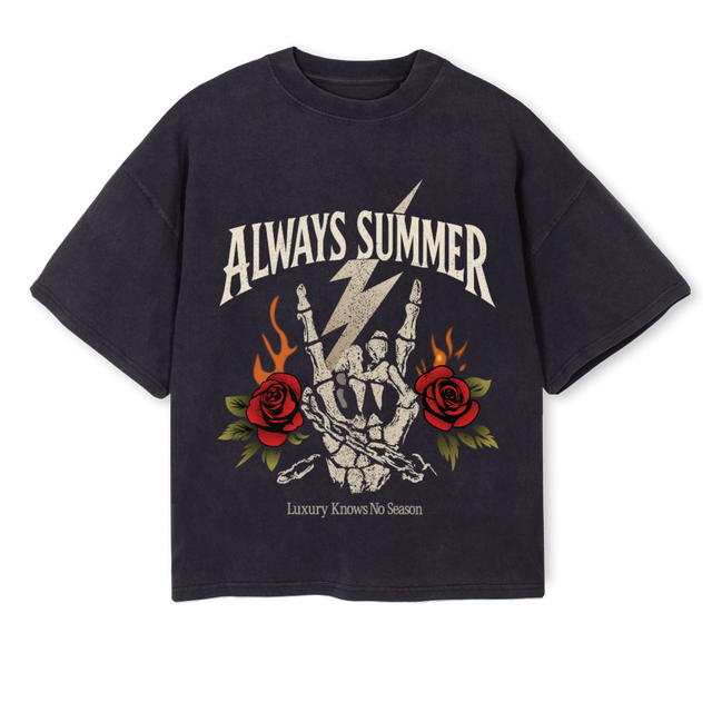 WT ALWAYSB Vintage Black Oversized Boxy Tee.