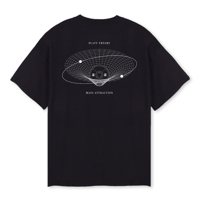 MASS ATTRACTION Black Oversized Tee.
