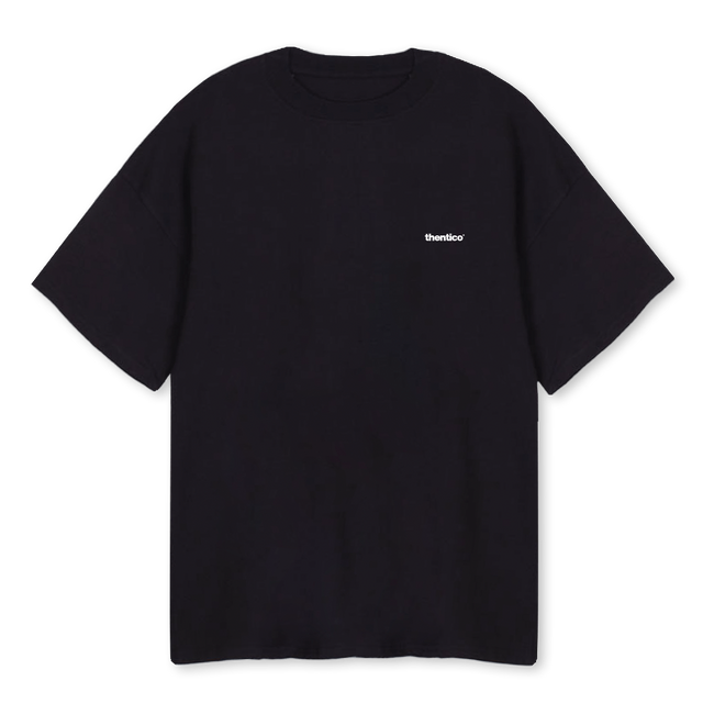THENTI Black Oversized Tee.