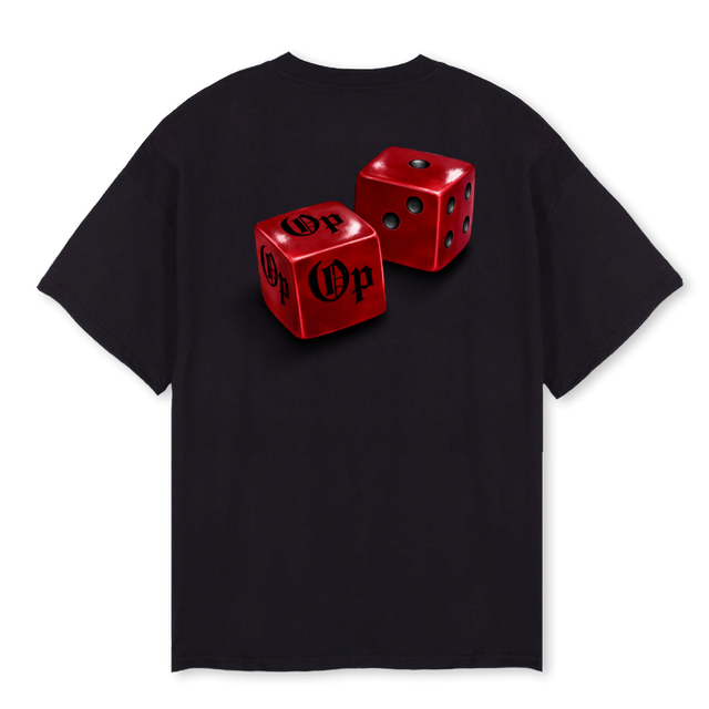 DICEOTRED Black Oversized Tee.