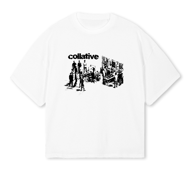 TATTOO SHOP White Oversized Boxy Tee.