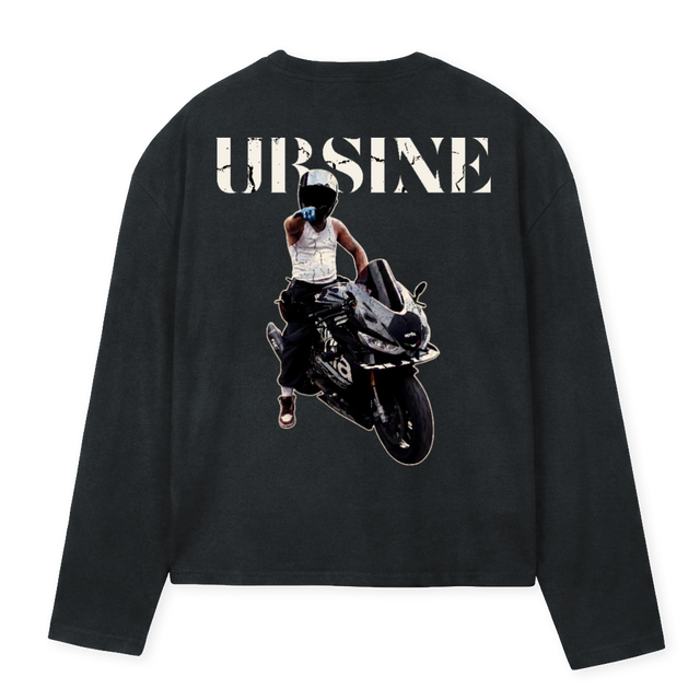GIFT PADDY Vintage Black Oversized Boxy LS Tee.