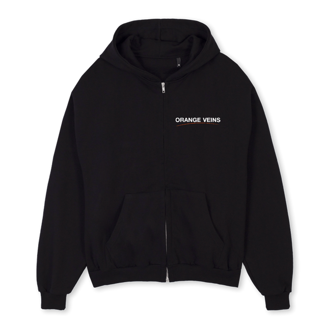 OVLIMITEDTWO Black Oversized Zipped Hoodie.