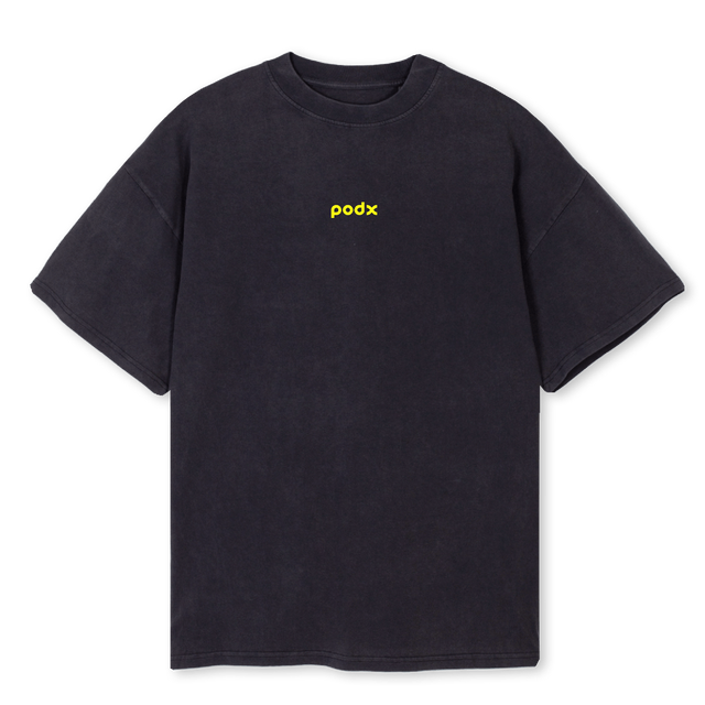 PODXSAMPLETEETWO Vintage Black Oversized Tee.