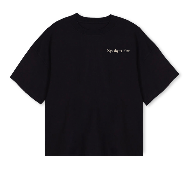 SPOKEN Black Oversized Boxy Tee.