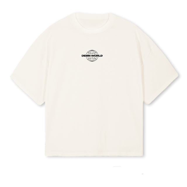 DEMN Vintage White Oversized Boxy Tee.