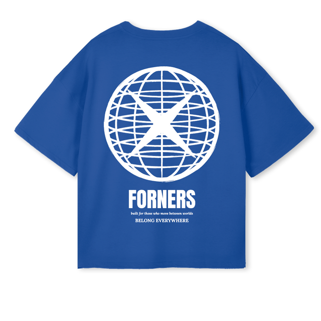 FORNER AZUL Cobalt Blue Oversized Boxy Tee.