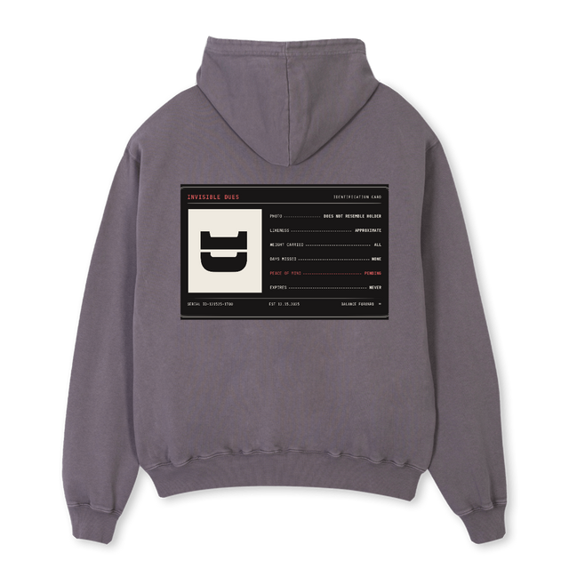 ID PAIN INVISIBLE HD Pigment Grey Oversized Hoodie.