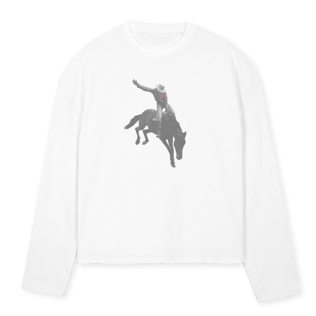 WILDWEST White Oversized Boxy LS Tee.