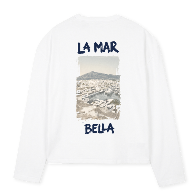 MARINA EL PUERTOLS White Oversized Boxy LS Tee.