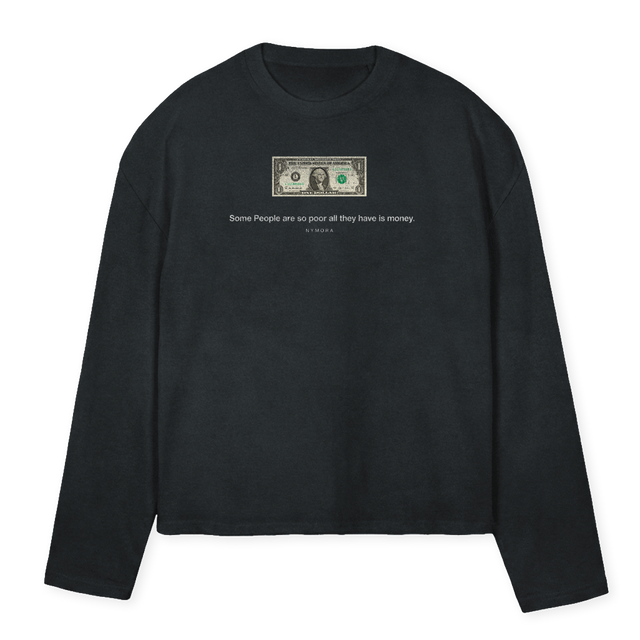 Q Vintage Black Oversized Boxy LS Tee.