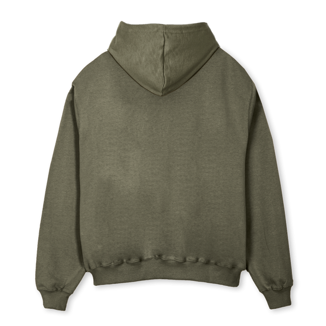 ARM INDUSTRI Vintage Olive Oversized Zipped Hoodie.