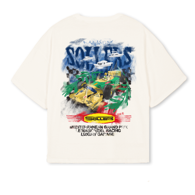 MAISON SOLLERS Vintage White Oversized Boxy Tee.