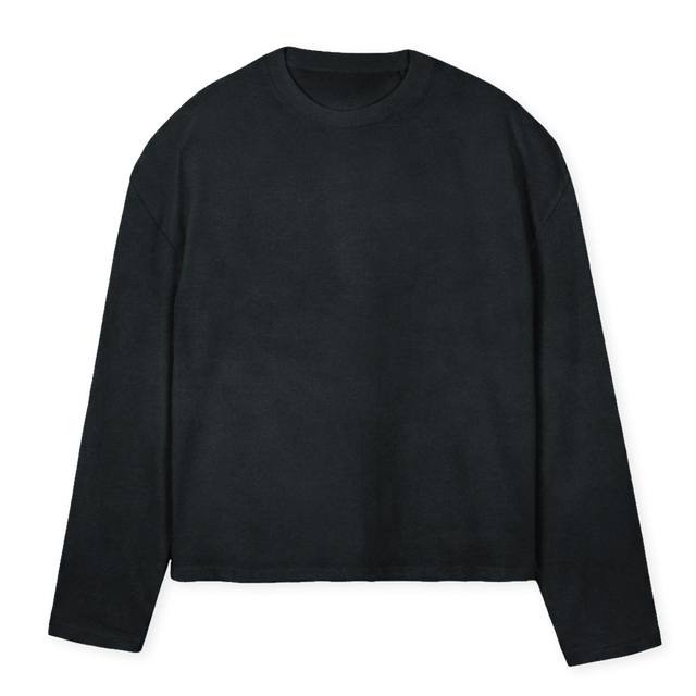 MJM Vintage Black Oversized Boxy LS Tee.
