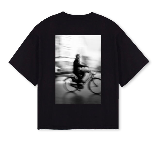 BICYCLE Black Oversized Boxy Tee.