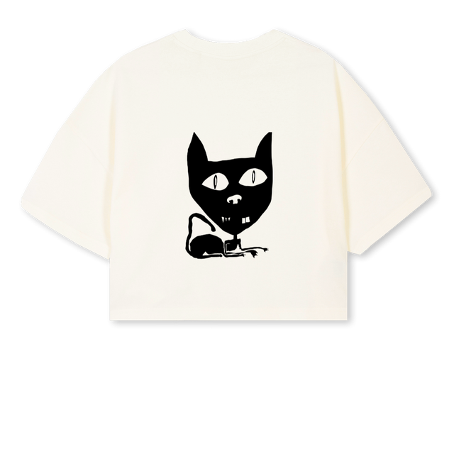 LOC Cream Cropped Oversized Tee.