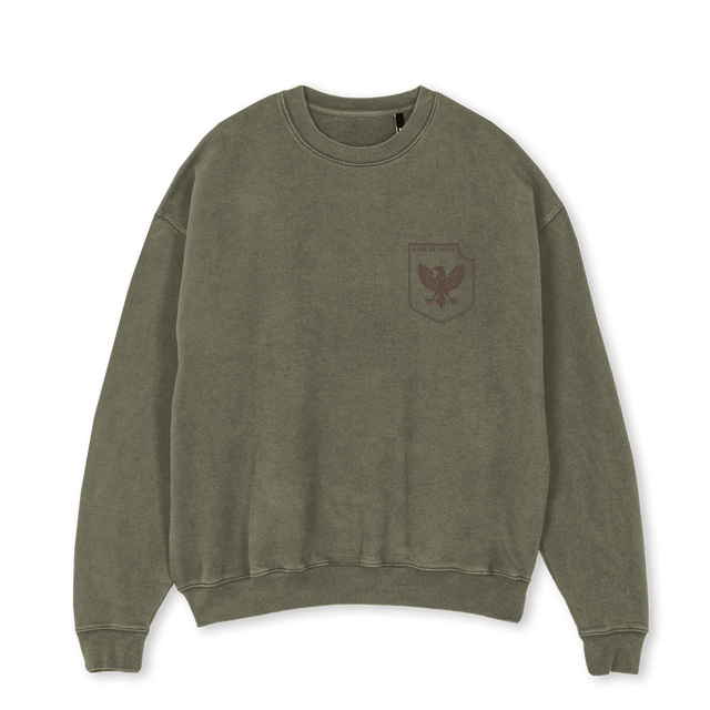 CRESTOLIVECREW Vintage Olive Oversized Crewneck Sweater.