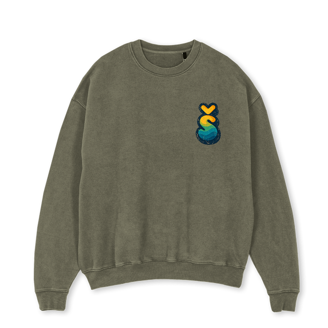 PURPLEWAVE Vintage Olive Oversized Crewneck Sweater.
