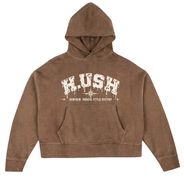 HUSH DUSTED Vintage Tan Oversized Boxy Hoodie.