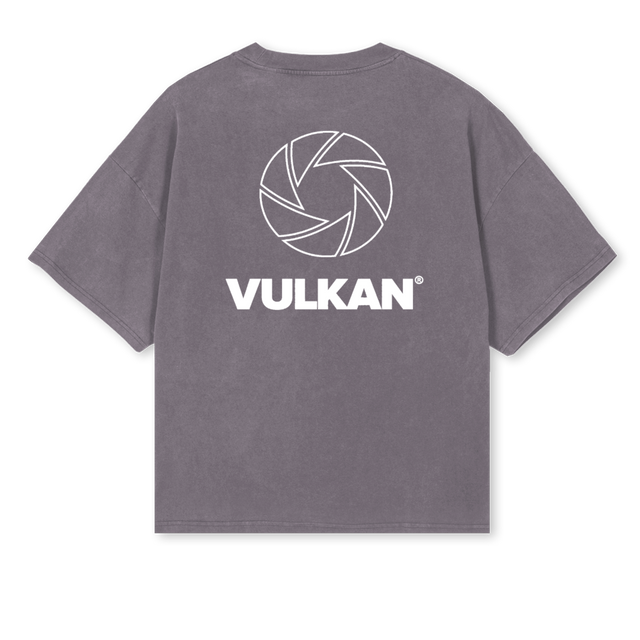 VULKANICONVULKANGREY Pigment Grey Oversized Boxy Tee.