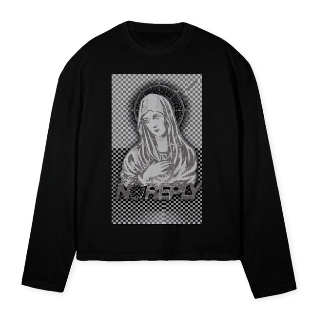 MOK Black Oversized Boxy LS Tee.