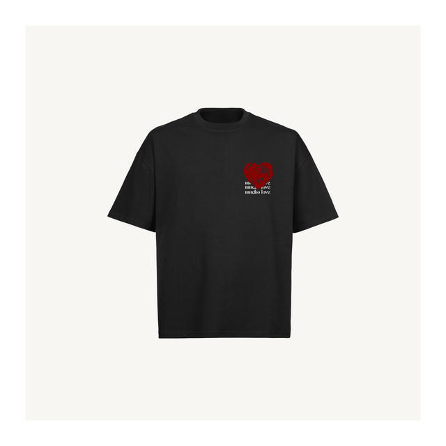 MUCHOLOVE Black Oversized Boxy Tee.