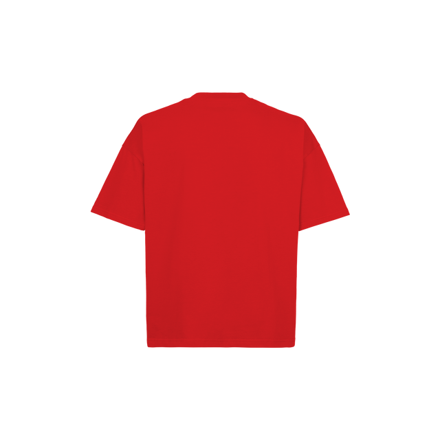 18-1664 TCX Fiery Red Oversized Boxy Tee.