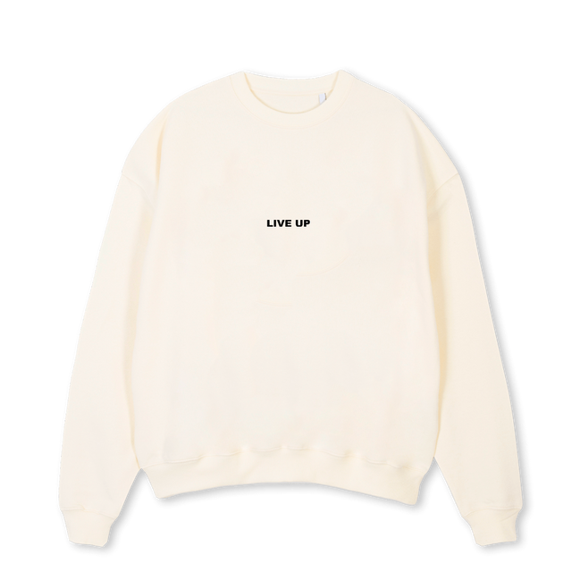 TRAINING CLUB WHITES Cream Oversized Crewneck Sweater.