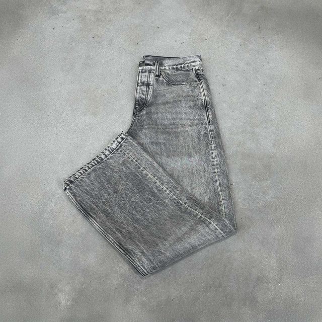 Faded Mid Grey Loose Fit Jeans.