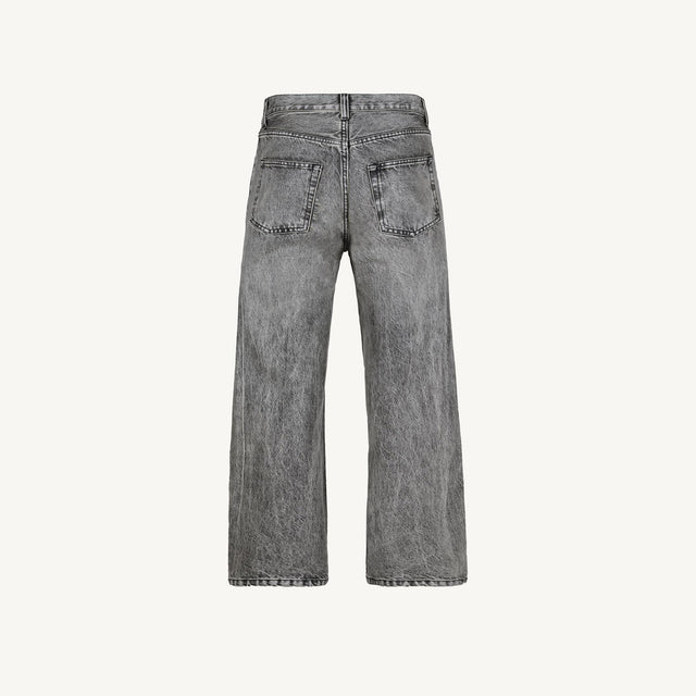 Faded Mid Grey Loose Fit Jeans.
