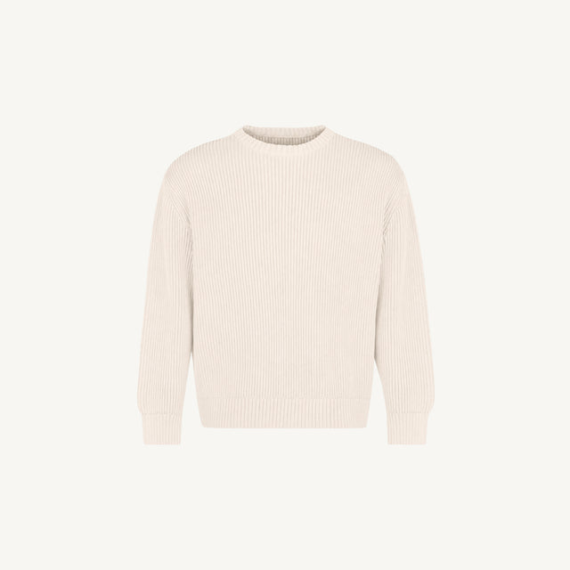 Natural Tejo Relaxed Knit Sweater Mockups.