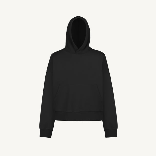 Black Oversized Boxy Hoodie.