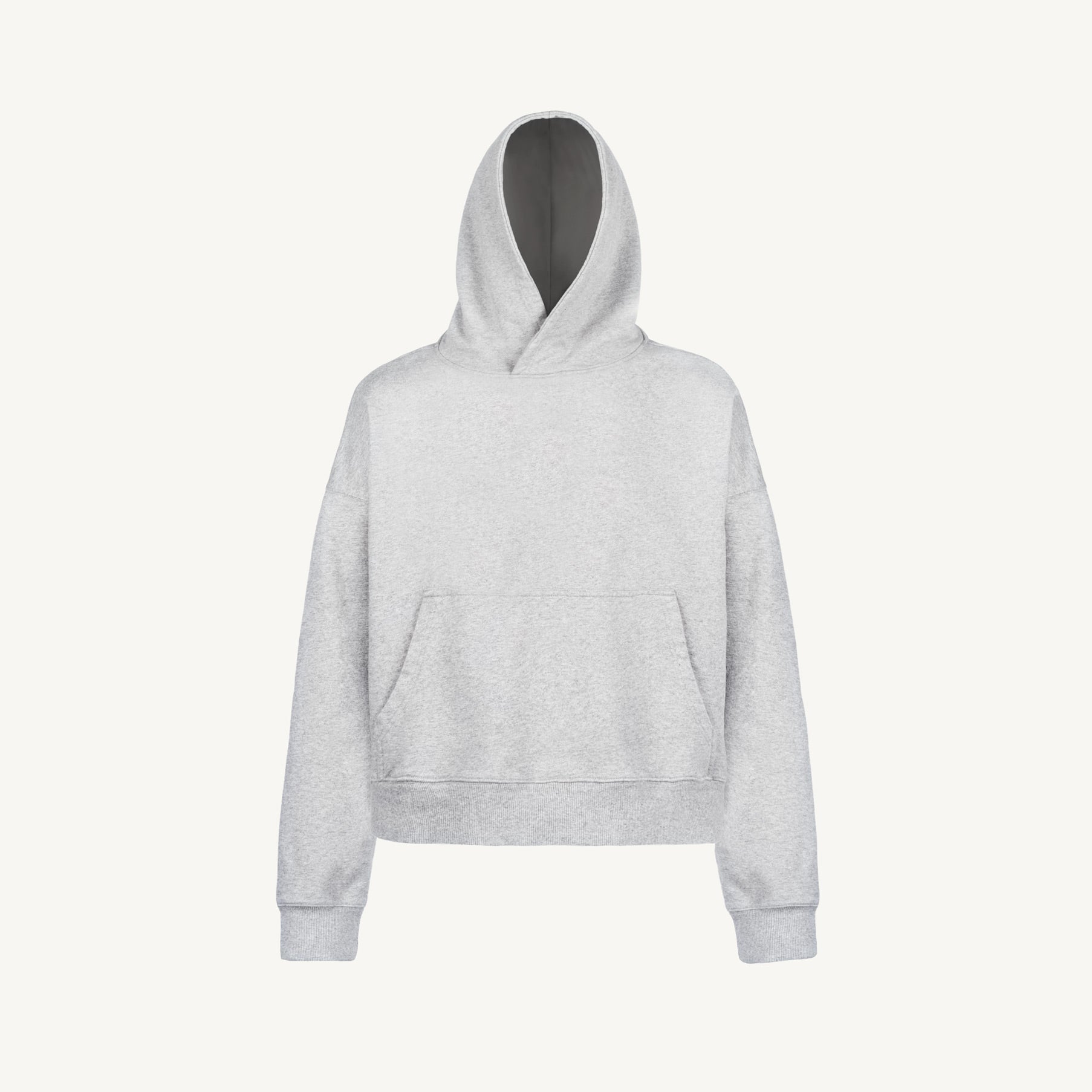 Light Grey Marl Oversized Boxy Hoodie. – WATC STUDIO