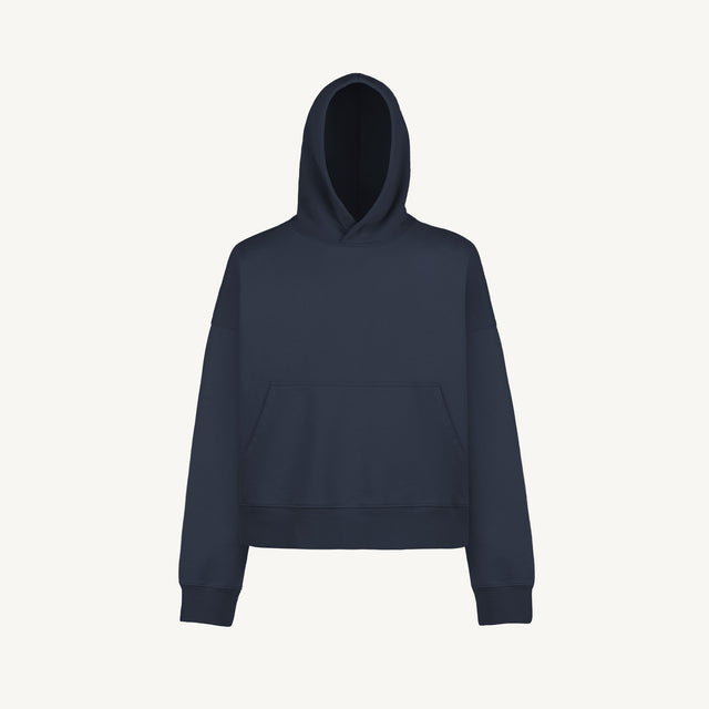 Navy Blue Oversized Boxy Hoodie.
