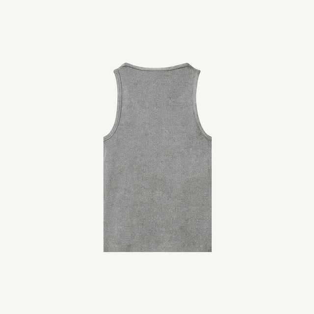 Grey Marl Slim Ribbed Tank.