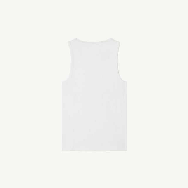White Slim Ribbed Tank.