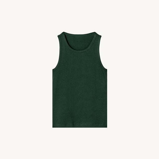 Slim Ribbed Tank Embroidered Sample.