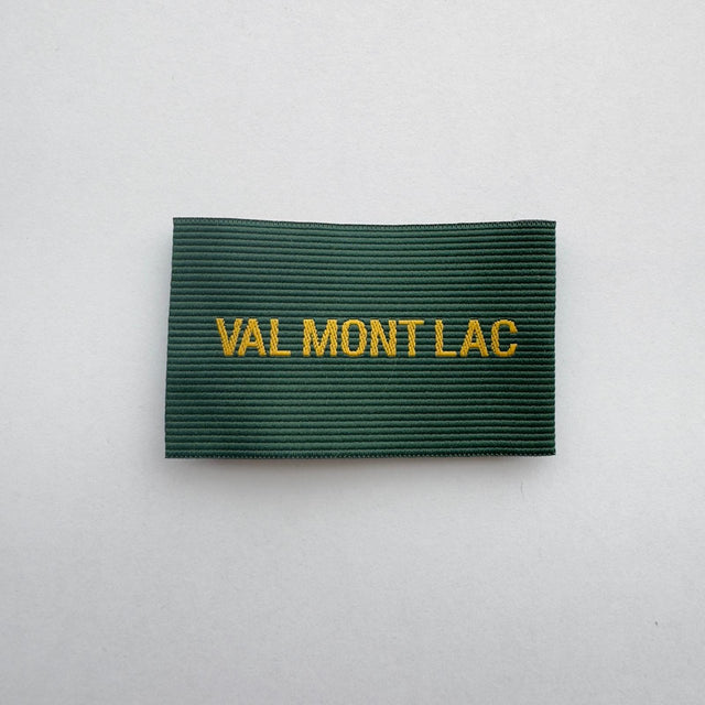 VAL MONT LAC OL Custom Neck Label.