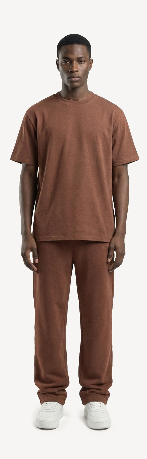 Vintage Brown Straight-Leg Relaxed Sweatpants.