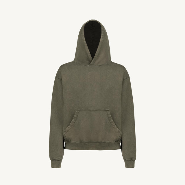 Vintage Olive Oversized Hoodie Mockups.