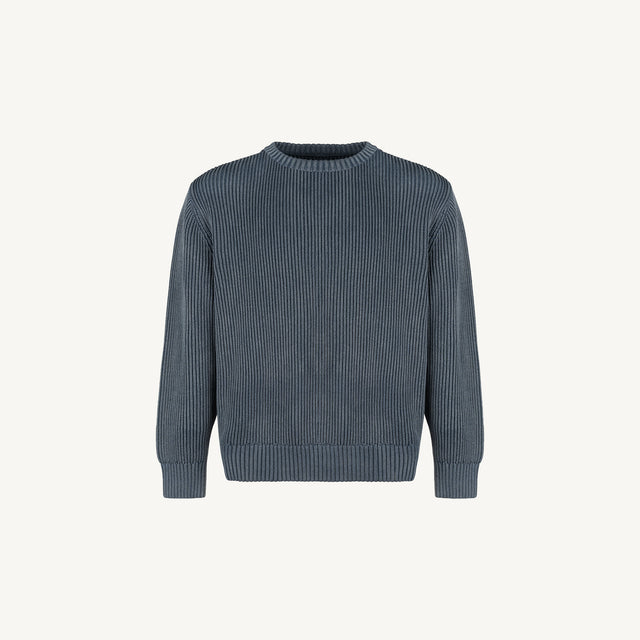 Vintage Blue Tejo Relaxed Knit Sweater Mockups.
