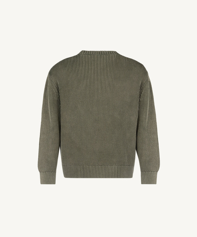 Vintage Olive Tejo Relaxed Knit Sweater.
