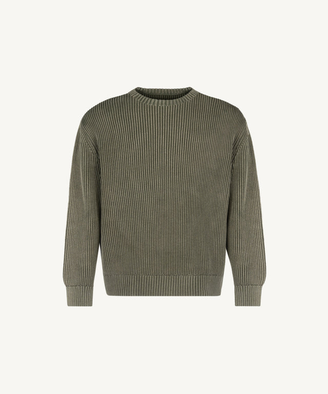 Vintage Olive Tejo Relaxed Knit Sweater.