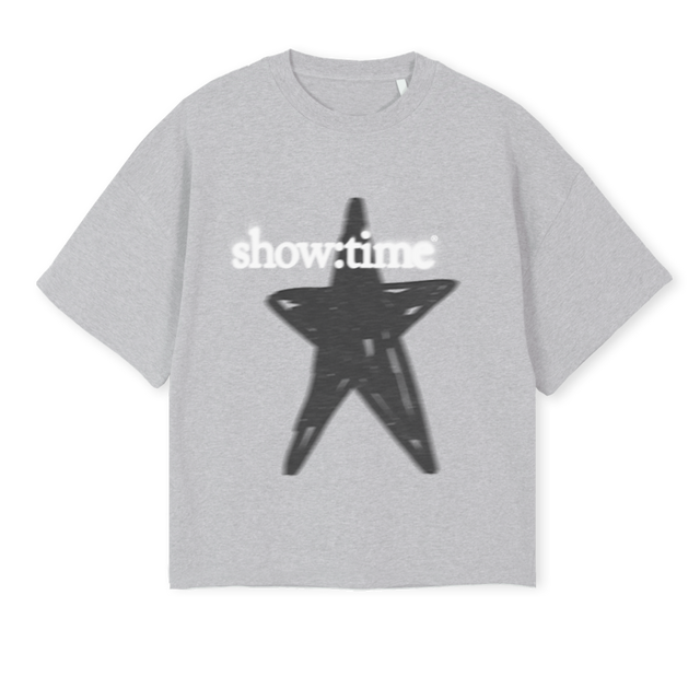STARBLUR Light Grey Marl Oversized Boxy Tee.