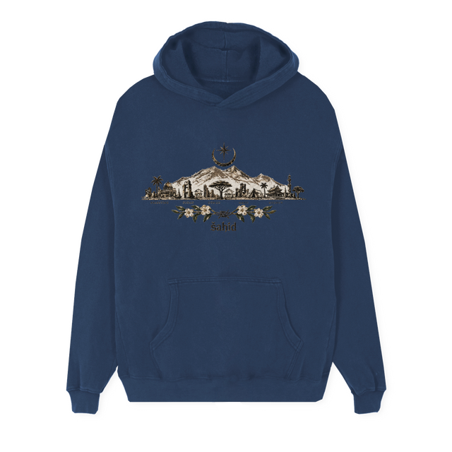 SOLIDARITY Navy Blue Regular Hoodie.