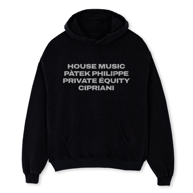 PRIVATEEQUITYHOODIE Black Oversized Hoodie.