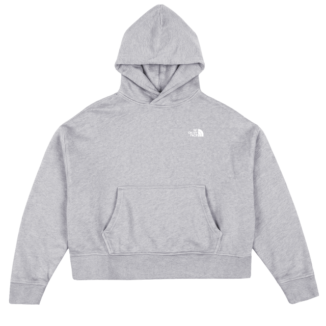 SITONMYFACEHOODGREY Light Grey Marl Oversized Boxy Hoodie.