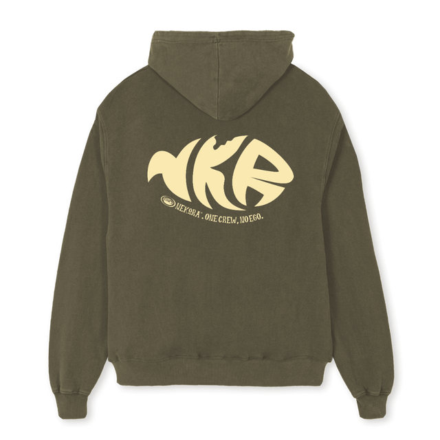 RASPA OLIVA Vintage Olive Oversized Hoodie.