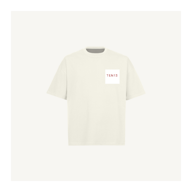 ten.13 Vintage White Oversized Boxy Tee.